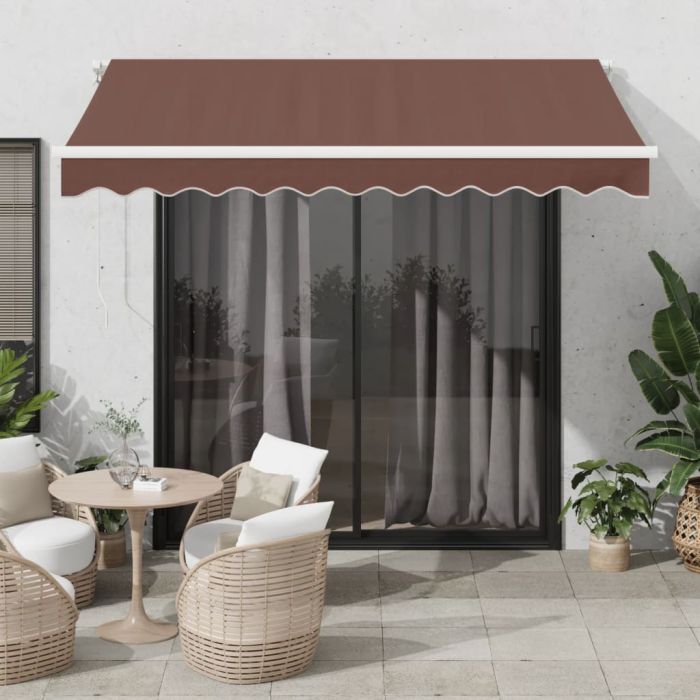 Manual Retractable Awning Brown 300x250 cm - vid-3215633
