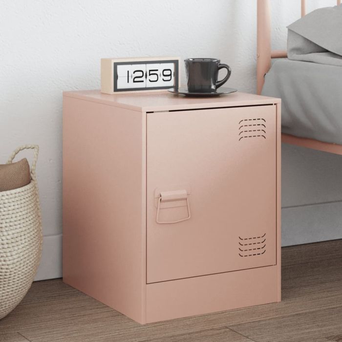 Bedside Cabinet Pink 34.5x39x44 cm Steel - vid-841609