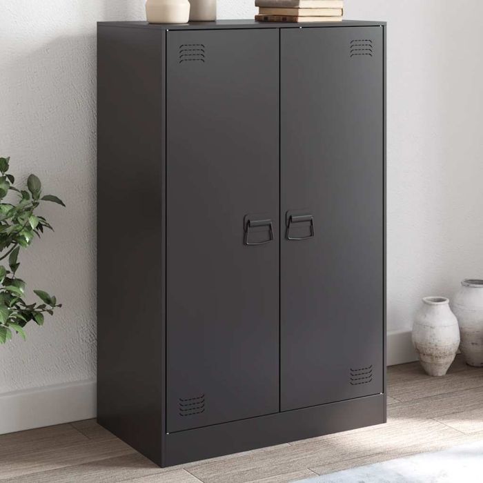 Sideboard Black 67x39x107 cm Steel - vid-841661
