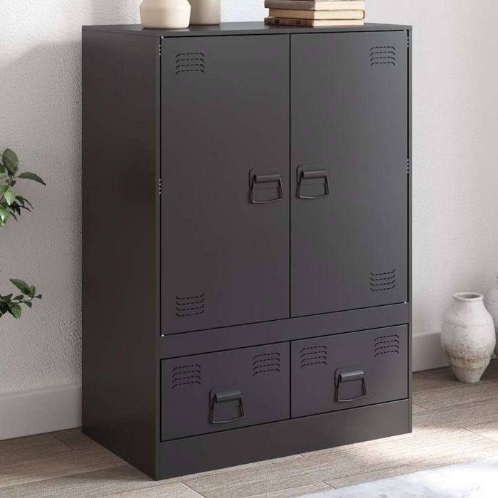 Highboard Black 67x39x95 cm Steel - vid-841805