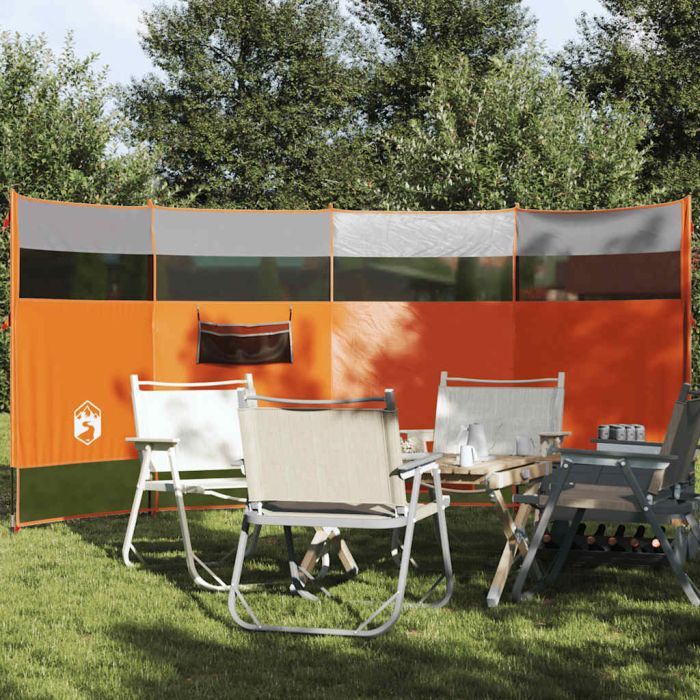Camping Windbreak Orange 366x152x152 cm Waterproof