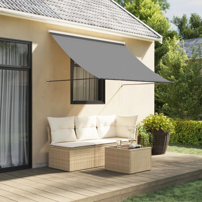Retractable Awning Anthracite 200x150 cm Fabric and Steel - vid-368752