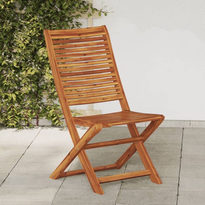 Folding Garden Chairs 2 Pieces Solid Wood Acacia