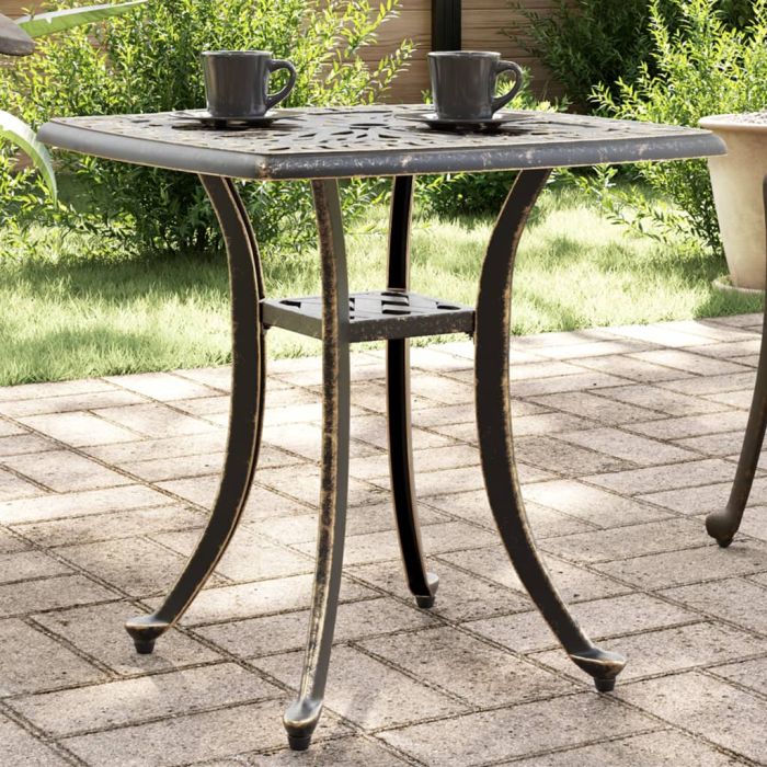 Garden Table Bronze 53x53x53 cm Cast Aluminium - vid-4002815