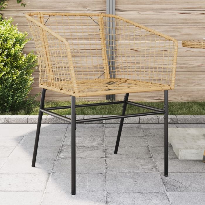 Garden Chairs 2 pcs Brown Poly Rattan - vid-369099