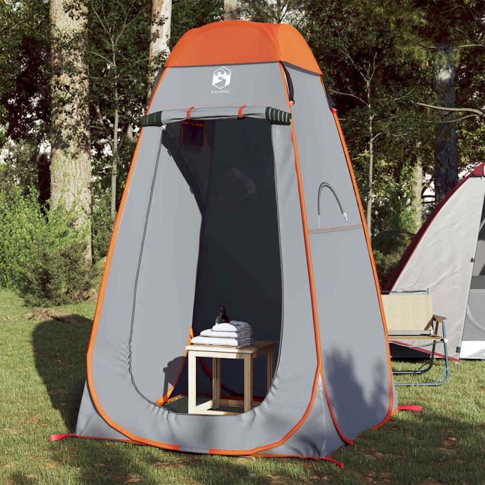 Privacy Tent Grey and Orange Pop-up Waterproof - vid-4004136