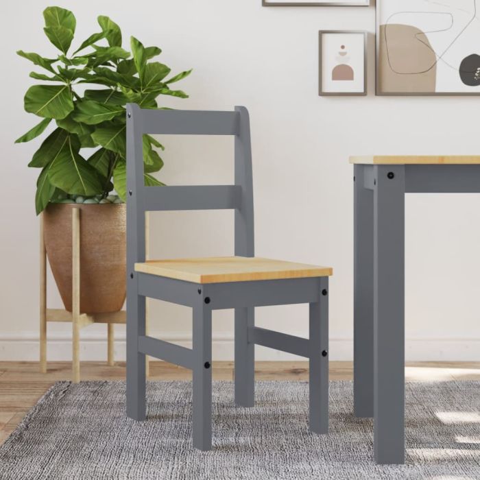 GLUHAL Dining Chairs 2 pcs Panama 40x46x90 cm Wooden - Grey
