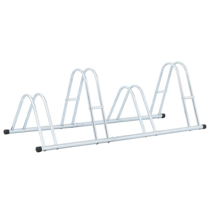 Bicycle Stand for 4 Bikes Floor Freestanding Galvanised Steel - vid-4005566