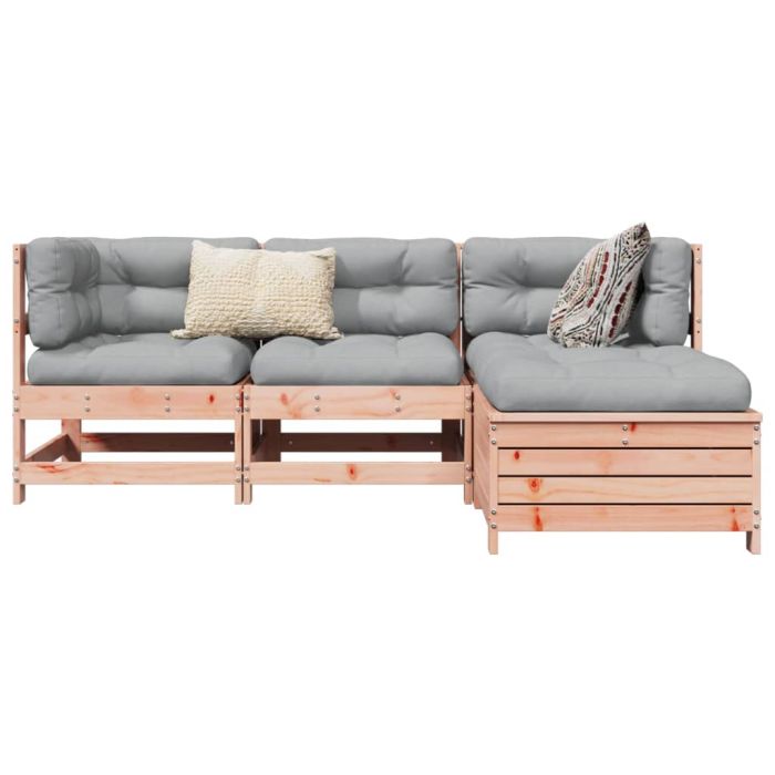4 Piece Garden Sofa Set Solid Wood Douglas Fir