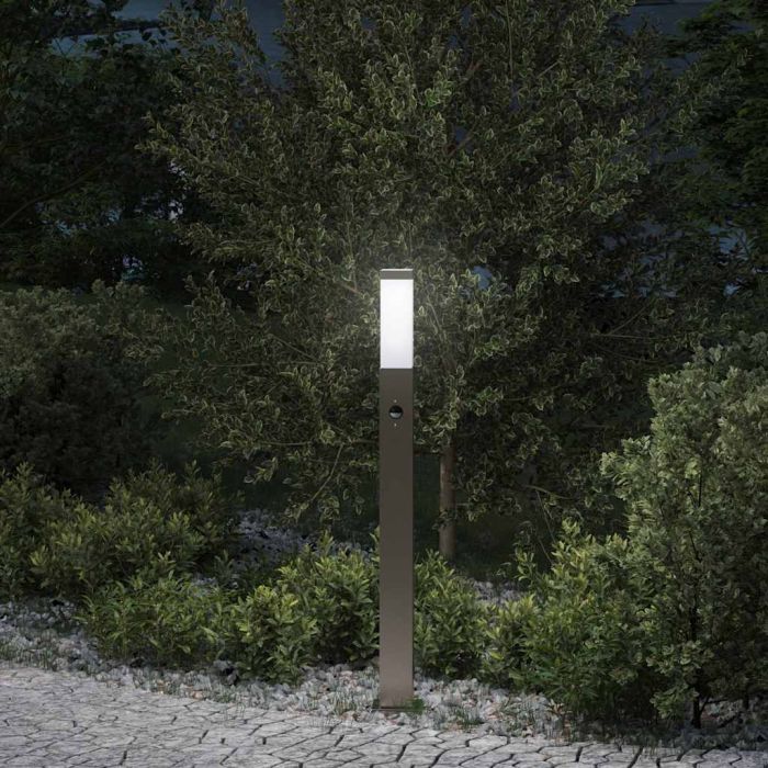 TONGLEN Bollard Light with Sensor 80 cm Stainless IP44 Steel