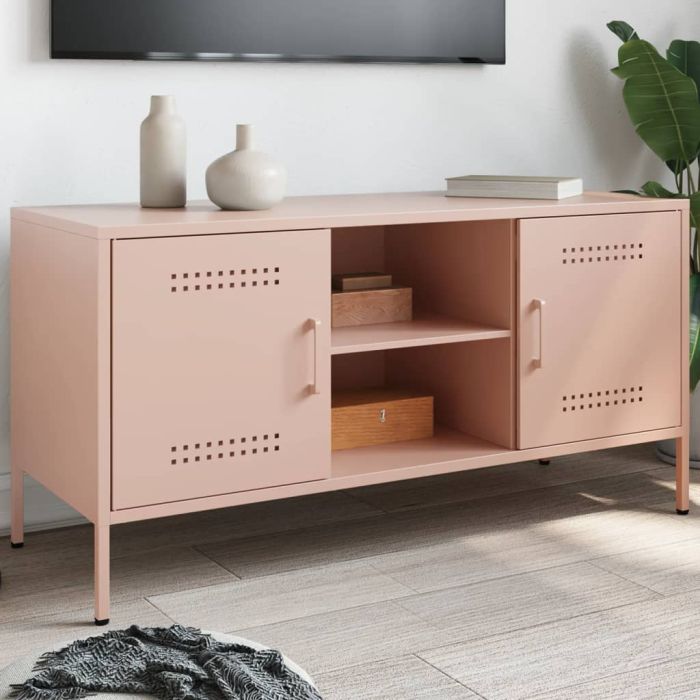 TV Cabinet Pink 100.5x39x50.5 cm Steel - vid-842989