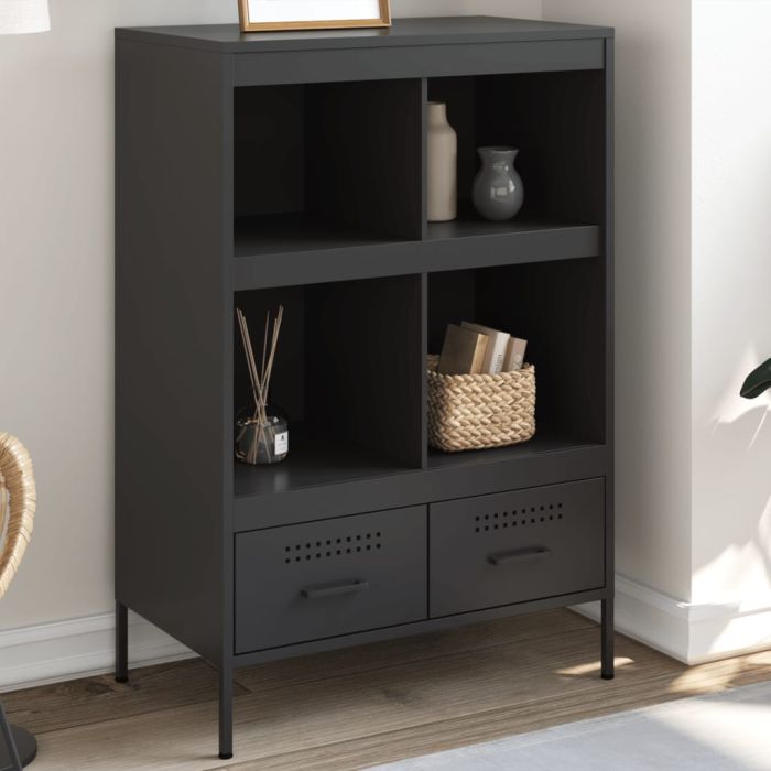 Highboard Black 68x39x101.5 cm Steel - vid-843102