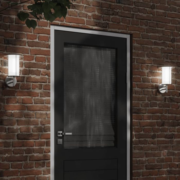 CRBURY Outdoor Wall Lights 2pcs Stainless Steel - Silver