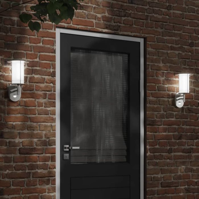 CRBURY Outdoor Wall Light with Sensor Stainless Steel - Silver