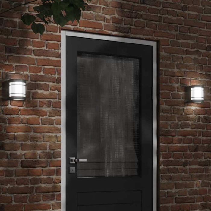 CRBURY Outdoor Wall Light Stainless Steel - Black
