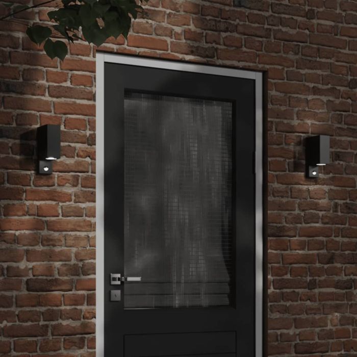 CRBURY Outdoor Wall Light with Sensor Die-cast Aluminium - Black