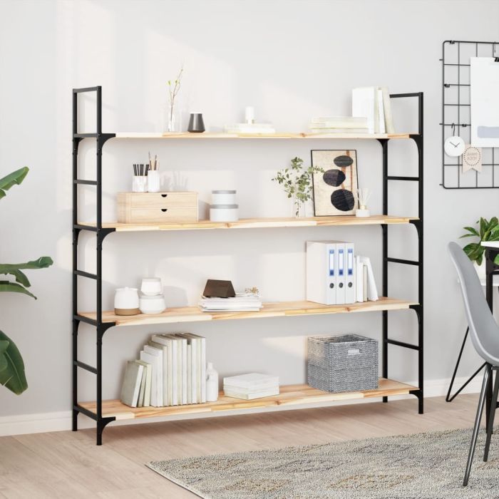 Floating Shelves 4 Pieces 140x30x2 cm Untreated Solid Wood Acacia