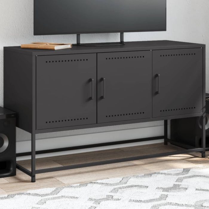 TV Cabinet Black 100.5x39x60.5 cm Steel - vid-846476