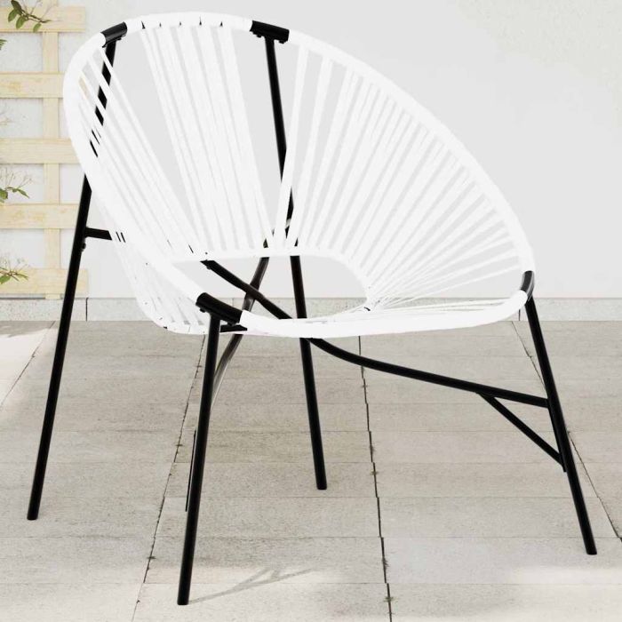 NAVALE Garden Egg Chair and White Poly Rattan - Black
