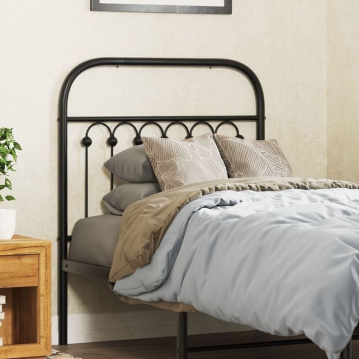 Metal Headboard Black 80 cm - vid-376627