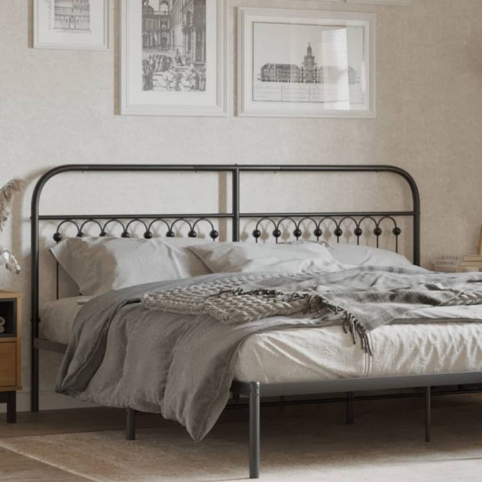 Metal Headboard Black 180 cm - vid-376636