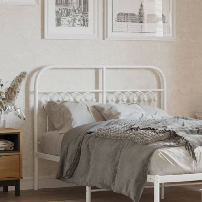 Metal Headboard White 120 cm - vid-376680