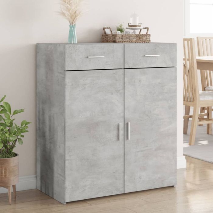 Sideboard Concrete Grey 80x42.5x93 cm Engineered Wood - vid-3281472