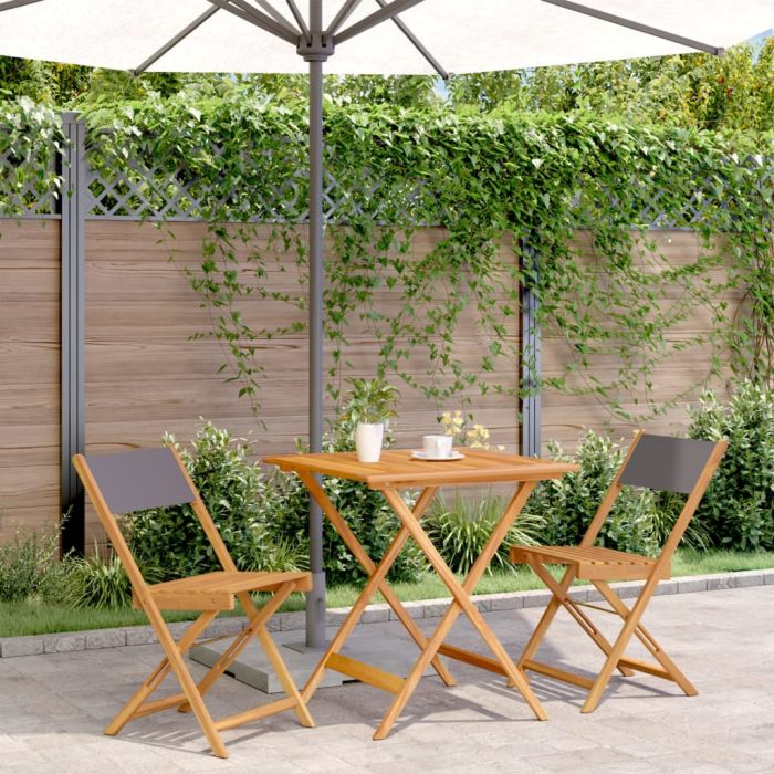 3 Piece Bistro Set Anthracite Fabric and Solid Wood - vid-3281869