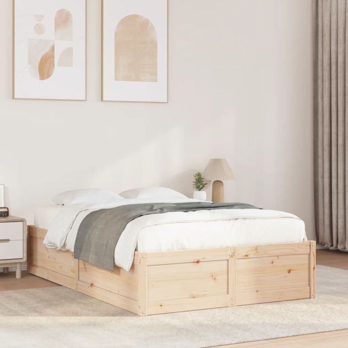 Bedframe 135x190cm Double Solid Wood Pine