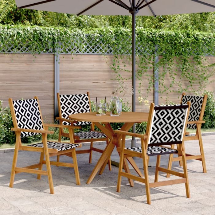 5 Piece Garden Dining Set Solid Wood Acacia