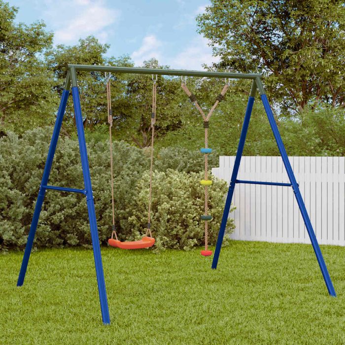 Outdoor Swing Set with Swing and Disc Swing