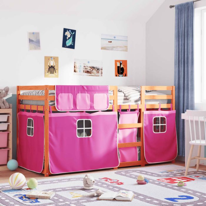 Bunkbed Pink 80x200cm Solid Wood Pine