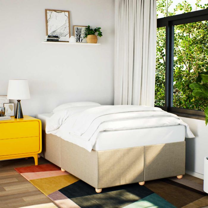 Bedframe Cream 120x190cm Small Double Fabric