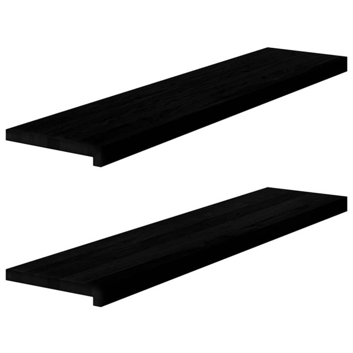 Window Sills 2 pcs Dark Brown 110x30x2 cm Solid Wood Oak