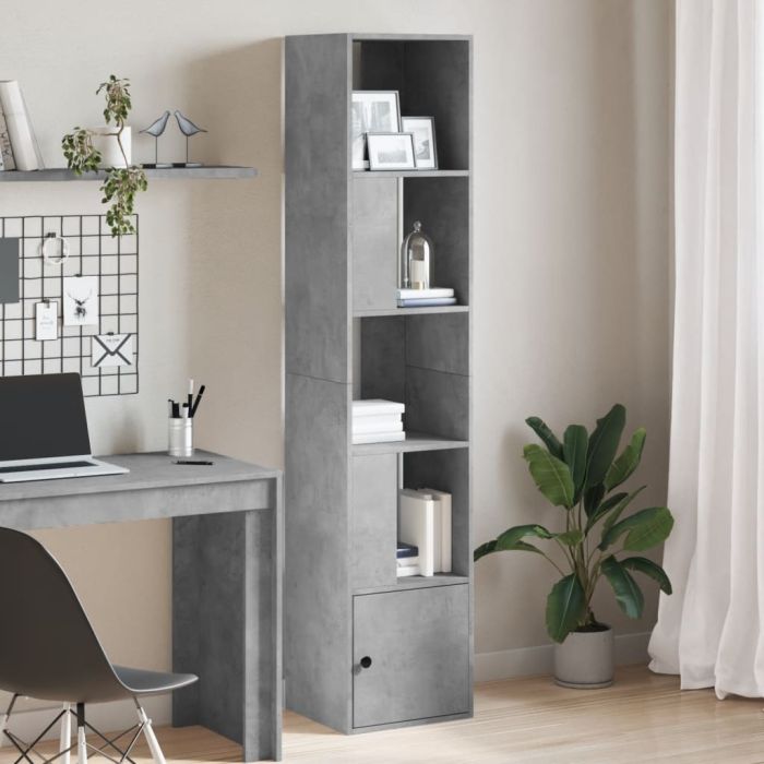 Bookcase Concrete Grey 40x36x189 cm Engineered Wood