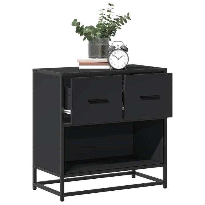 Bedside Cabinet Black 60x31x60 cm Engineered Wood and Metal