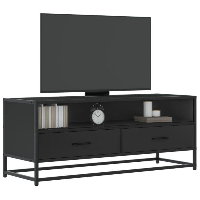 TV Cabinet Black 100x34.5x40 cm Engineered Wood and Metal