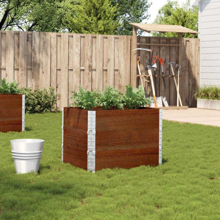 Garden Planter Brown 80x60 cm Solid Wood Pine - vid-3295422