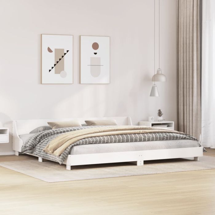 Bedframe White 180x200cm Super King Solid Wood Pine