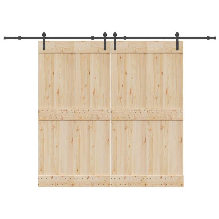 Sliding Door Hardware Kit 305 cm Steel Black