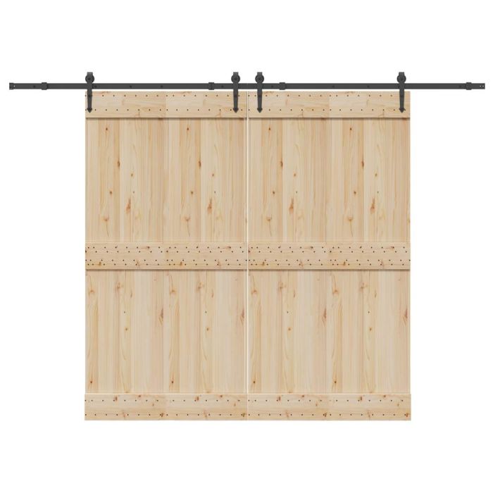 Sliding Door Hardware Kit 305 cm Steel Black