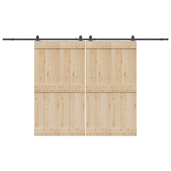 Sliding Door Hardware Kit 366 cm Steel Black