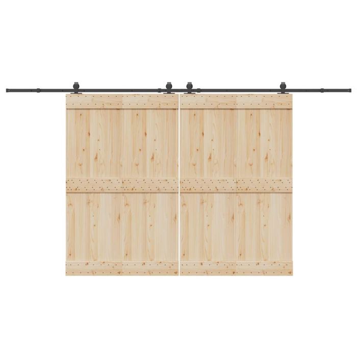 Sliding Door Hardware Kit 400 cm Steel Black