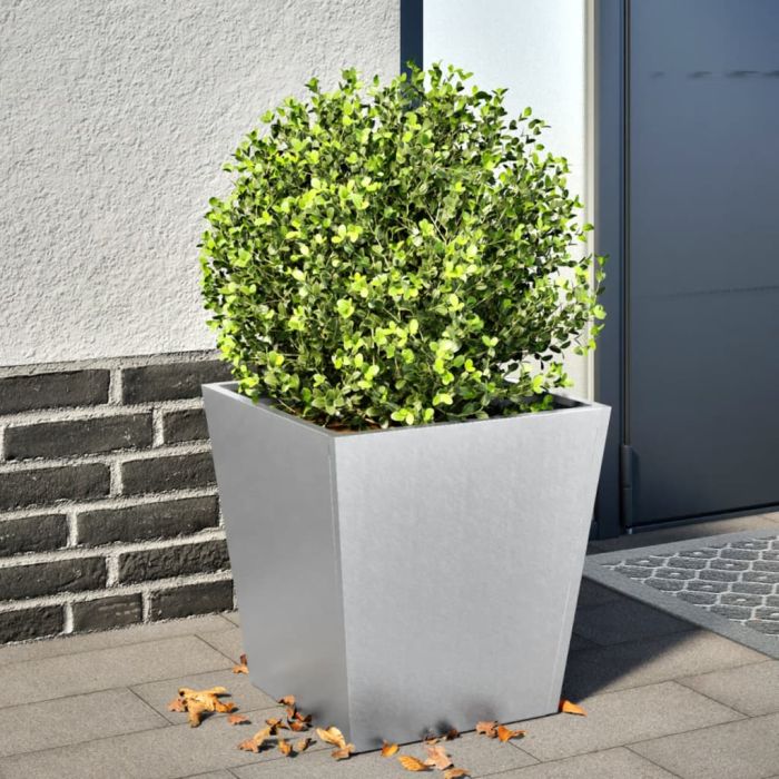 Garden Planter 40x40x40 cm Galvanised Steel - vid-851062