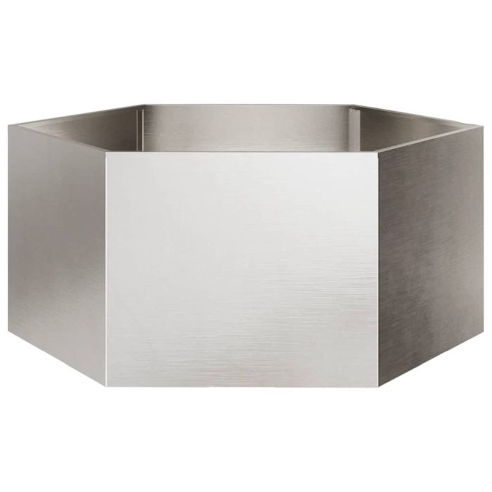 Garden Planter Hexagon 104x90x45 cm Stainless Steel