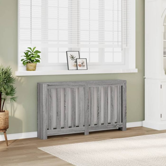 Radiator Cover Grey Sonoma 149x20x82 cm Engineered Wood - vid-852749