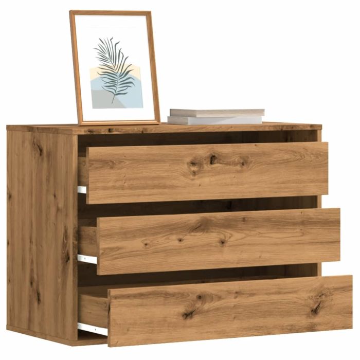 FEWISH Natural Oak Finish Chest of Drawers - Medium-sized, 3 Drawers