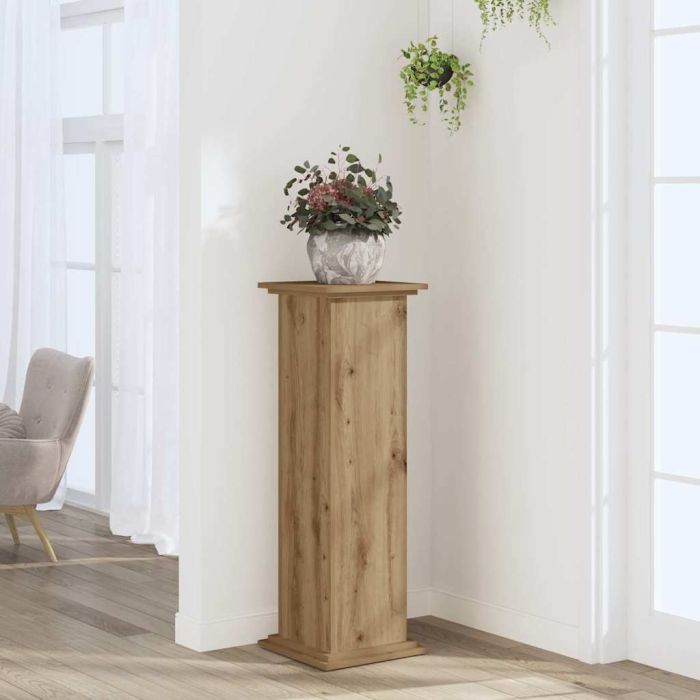 BEOAK Plant Stand Artisan 33x33x100 cm Wooden - Oak