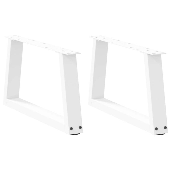 Dining Table Legs V-Shape 2 pcs White 70x(30-31.3) cm Steel