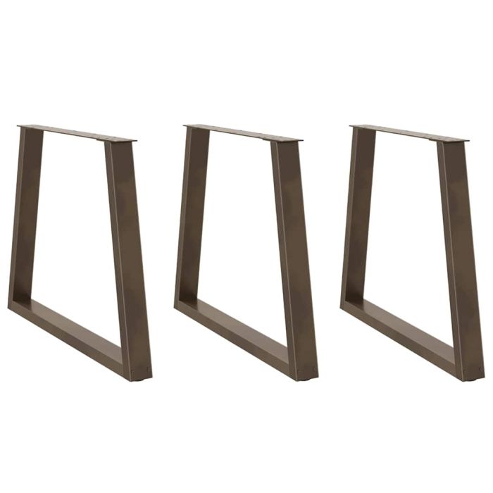 Dining Table Legs V-Shape 3 pcs Natural Steel 80x(72-73.3) cm Steel